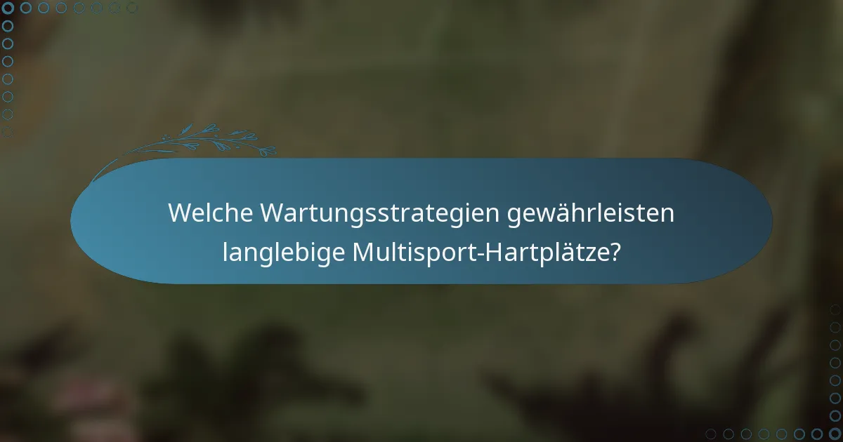 Welche Wartungsstrategien gewährleisten langlebige Multisport-Hartplätze?