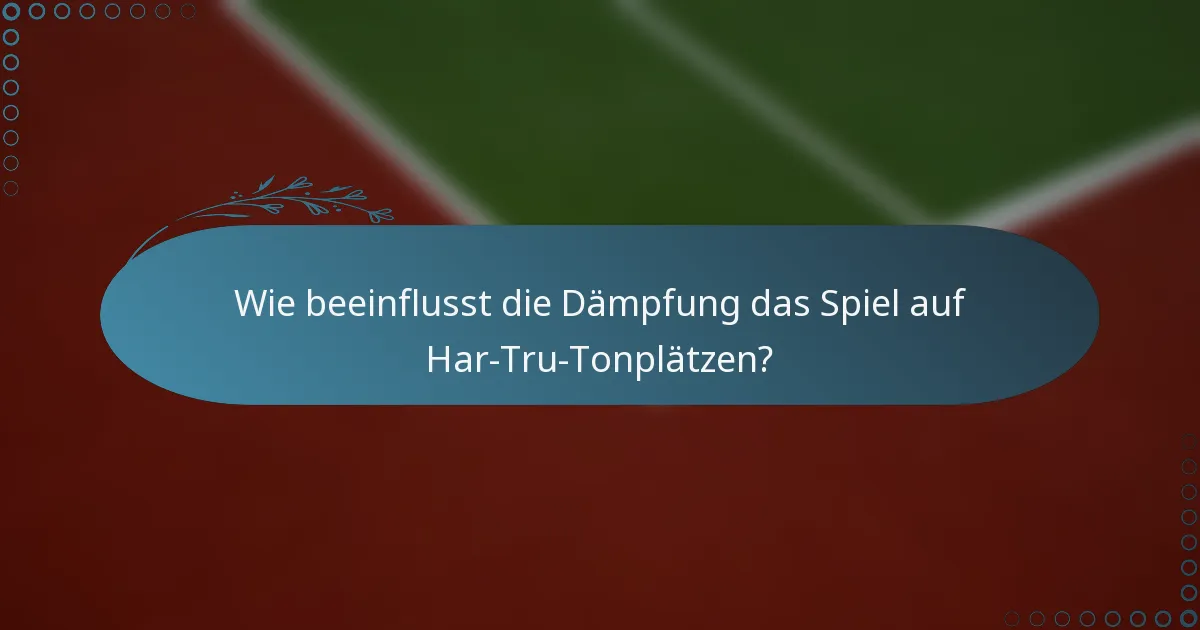 Wie beeinflusst die Dämpfung das Spiel auf Har-Tru-Tonplätzen?