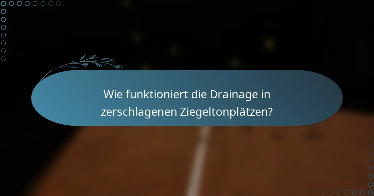 Wie funktioniert die Drainage in zerschlagenen Ziegeltonplätzen?